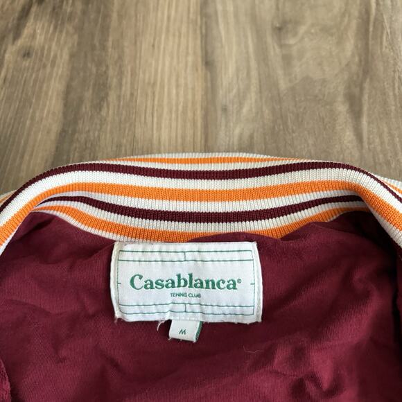 Casablanca Tennis Club Velour Racing Track Jacket Burgundy Men’s Size Small READ - Picture 5 of 9